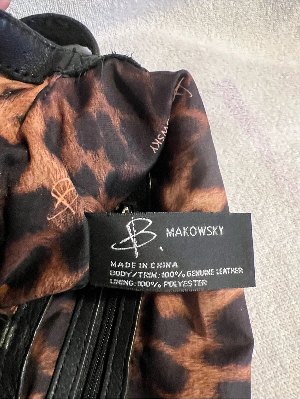 b. makowsky Black Leather Messenger Bag